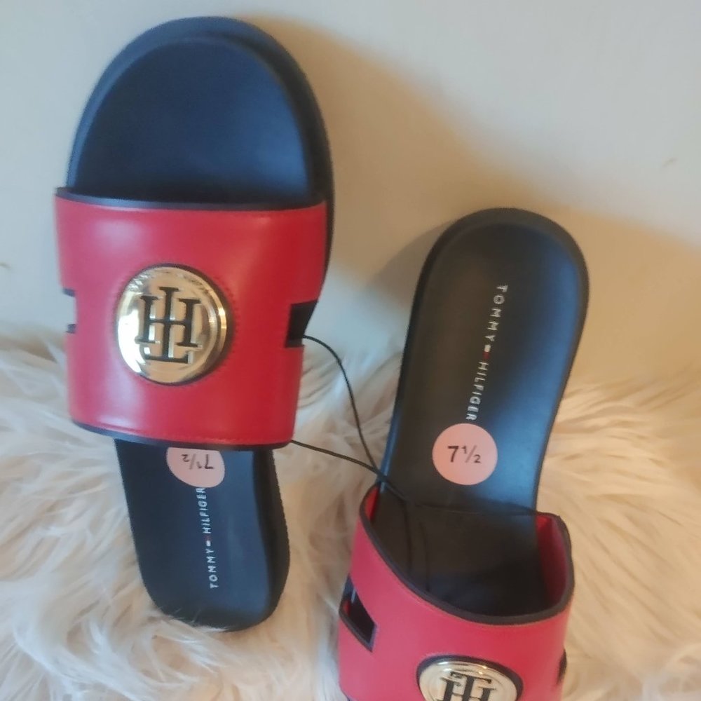 TOMMY HILIFIGER SLIDES..WOMEN SIZE 7.5M